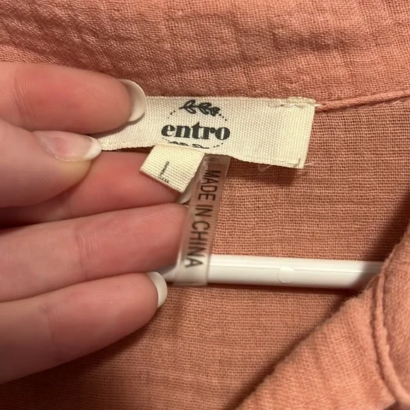 Entro Pink Button Down - Baby Doll back - Picture 3 of 5